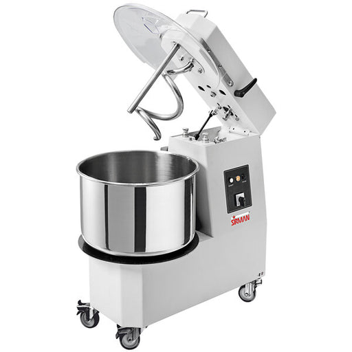 Sirman 40875866T HERCULES 50 TA 2V 55 Qt. / 88 lb. Two-Speed Spiral Dough Mixer with Tilting Head and Removable Bowl - 2 hp, 220V, 3 Phase - Top Restaurant Supplies - Spiral Dough Mixer - Sirman