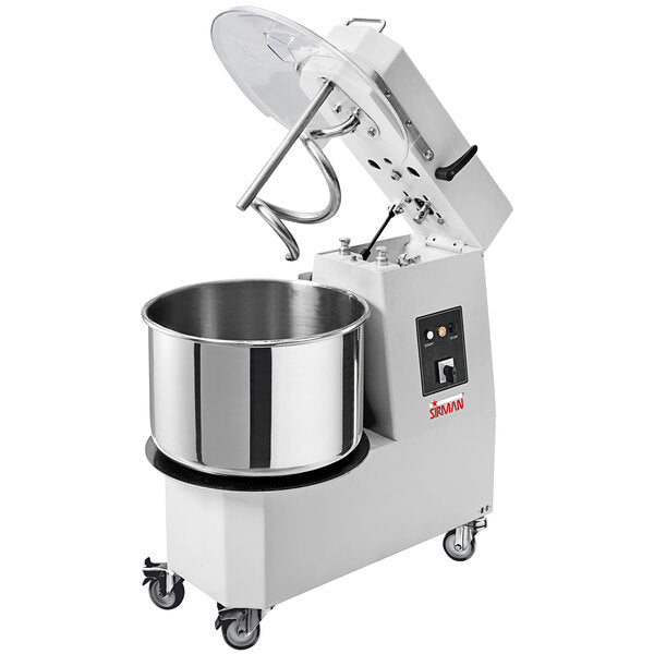 Sirman 40875866T HERCULES 50 TA 2V 55 Qt. / 88 lb. Two-Speed Spiral Dough Mixer with Tilting Head and Removable Bowl - 2 hp, 220V, 3 Phase - Top Restaurant Supplies - Spiral Dough Mixer - Sirman