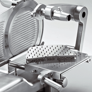 Sirman 1535R2208SNA Mantegna 350 BS Top Rossa 14" Blade Straight Feed Slicer for Cured Meat, Red Finish - Top Restaurant Supplies