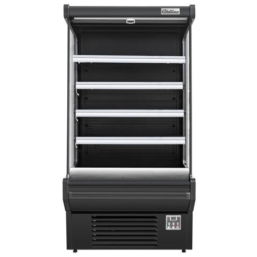 Coldline AOC-46-B 46" Black Open Air Refrigerated Display Merchandiser - Top Restaurant Supplies