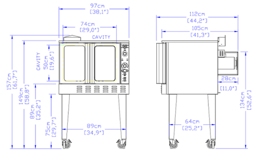 Standard Range SR-COE-240 Single Deck Full Size Electric Convection Oven, 240V, 1PH - Top Restaurant Supplies