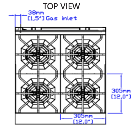 Standard Range SR-R24-NG 24" Natural Gas Commercial Range with 4 Burner, 1 Oven, 153,000 BTU - Top Restaurant Supplies