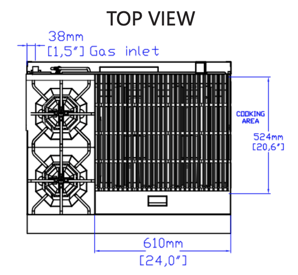 Standard Range SR-R36-24CB-NG 36" Natural Gas Commercial Range with 2 Burner, 24" Charbroiler, 1 Oven, 153,000 BTU - Top Restaurant Supplies