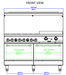 Standard Range SR-R60-24MG-NG 60" Natural Gas Range with 24" Griddle, 6 Burners, 2 Ovens, 306,000 BTU - Top Restaurant Supplies
