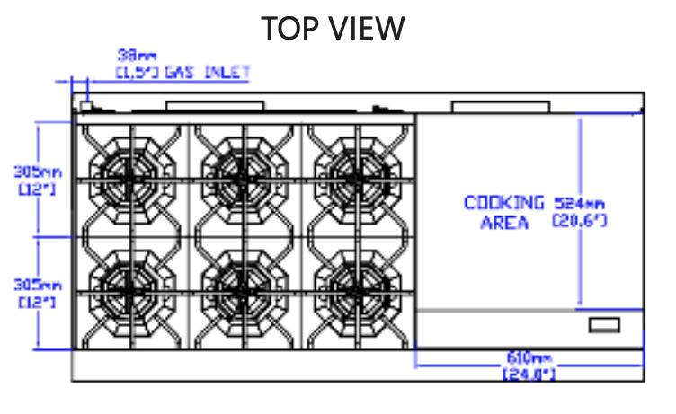 Standard Range SR-R60-24MG-NG 60" Natural Gas Range with 24" Griddle, 6 Burners, 2 Ovens, 306,000 BTU - Top Restaurant Supplies
