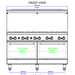 Standard Range SR-R60-NG 60" Natural Gas Commercial Range with 10 Burner, 2 Oven, 366,000 BTU - Top Restaurant Supplies