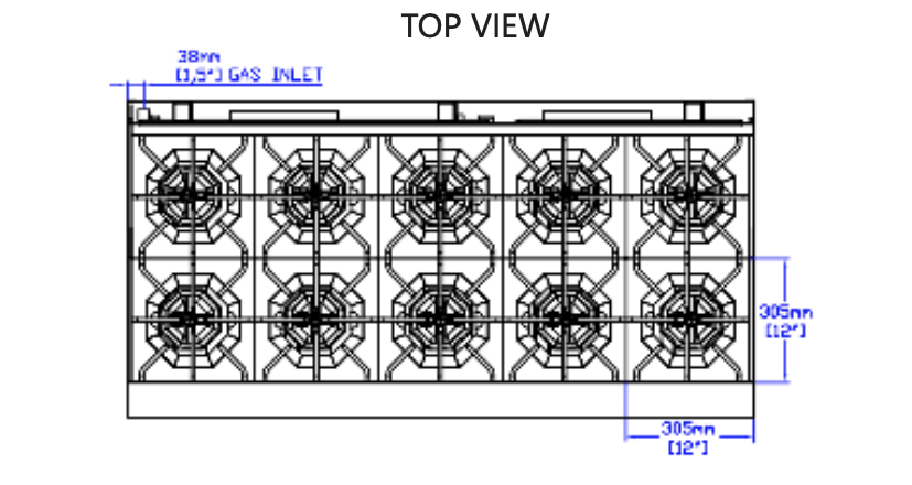 Standard Range SR-R60-NG 60" Natural Gas Commercial Range with 10 Burner, 2 Oven, 366,000 BTU - Top Restaurant Supplies
