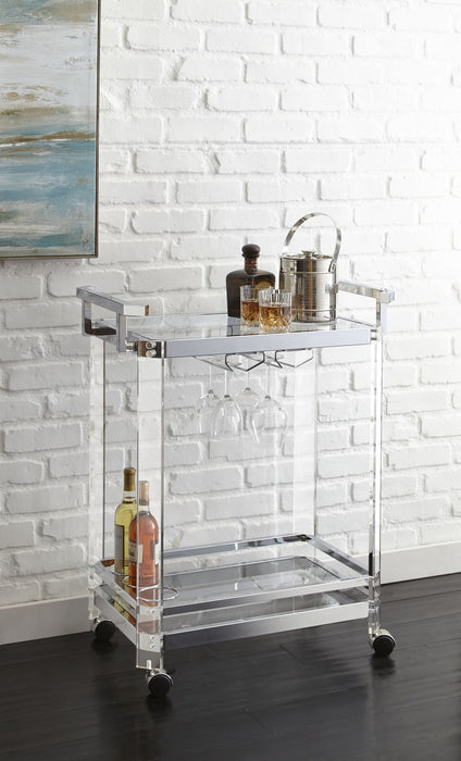 Aerin Server Cart - Silver - Top Restaurant Supplies