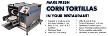 Tortilla Masters TM105 Ventura Flex Tabletop Corn Tortilla Machine - Top Restaurant Supplies