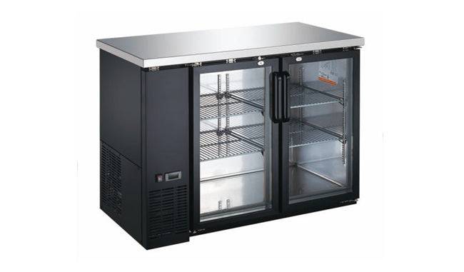 Universal Coolers BBCI-4824G 48.8" Two Door Back Bar Refrigerator with 4 Shelves - Top Restaurant Supplies
