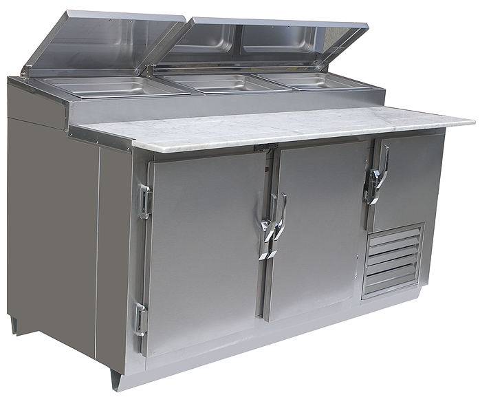 Universal Coolers SC-72-PPT 72" Pizza Prep Table, Stainless Steel - Top Restaurant Supplies