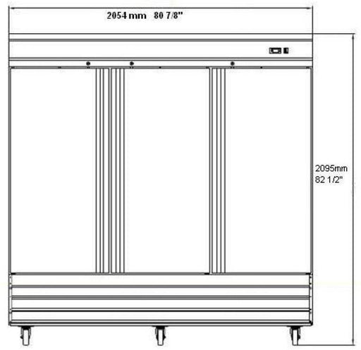 Universal Coolers RIFI-81 81" Three Door Reach-In Freezer, Stainless Steel - Top Restaurant Supplies