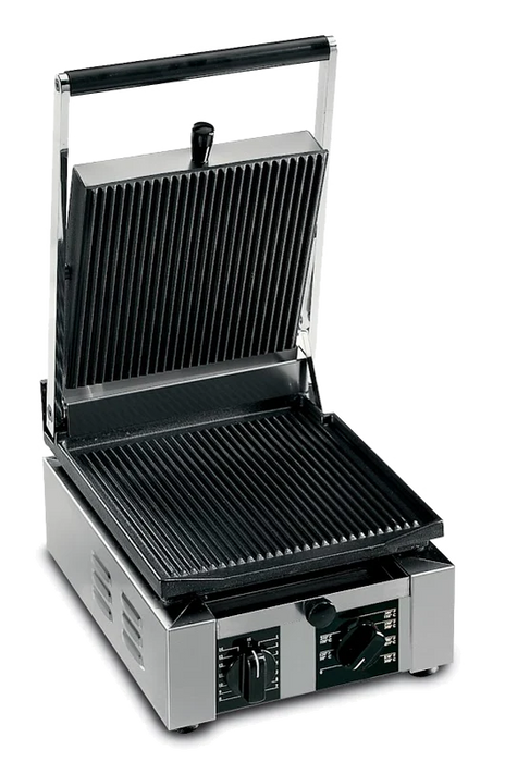 Univex Ppress1r Single Cast Iron Ribbed Plate Panini Press - Top Restaurant Supplies