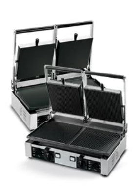 Univex Ppress2rf Double Cast Iron Ribbed Bottom Flat Top Panini Press - Top Restaurant Supplies