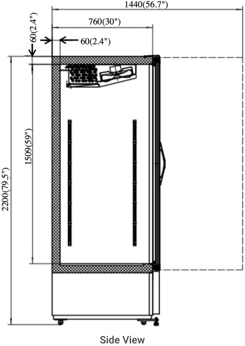 Valpro VP1R-23M Single Swing Full Glass Door Merchandiser Refrigerator – 23 Cu. Ft. - Top Restaurant Supplies