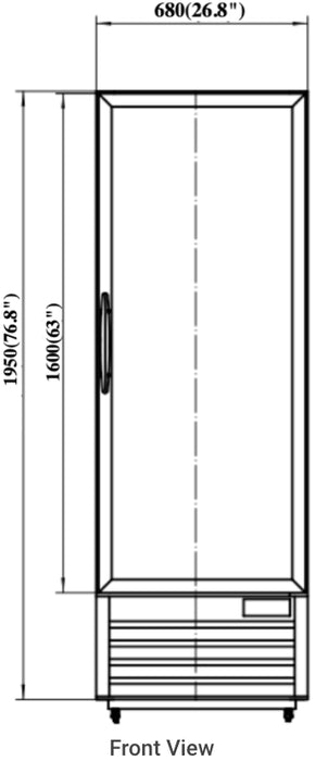 Valpro VP1R-23M Single Swing Full Glass Door Merchandiser Refrigerator – 23 Cu. Ft. - Top Restaurant Supplies