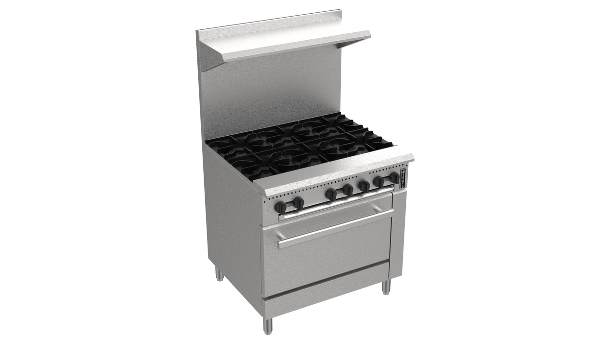 Venancio PRM36G-ST 36" Range Combo with 2 Burners, 2 Griddle, 1 Oven, Prime Series - Top Restaurant Supplies