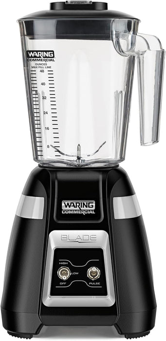 Waring Commercial BB300 Blade 1 HP Blender Toggle Switch Controls with Pulse feature with 48 oz BPA Free Copolyester Stacking Container, 120V, 5-15 Phase Plug ,Black - Top Restaurant Supplies - Blender - Waring