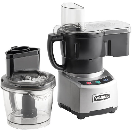 Waring WFP16SC Combination Food Processor with 4 Qt. Clear Bowl, Continuous Feed Attachment, and 3 Discs - 2 hp - Top Restaurant Supplies - Blender - Waring