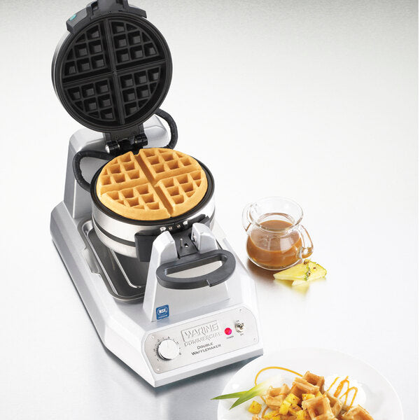 Waring WW200 Double Belgian Waffle Iron / Maker - 120V - Top Restaurant Supplies - Waffle Maker - Waring