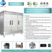 Westlake Commercial Reach in Freezer, 3 door 72 Cu.ft Stainless Steel Commercial Upright Freezer 81.5x30.7x81.9 inch - toprestaurantsupplies.com