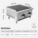 Commercial Charbroiler, WESTLAKE 24" Gas Countertop Radiant Charbroiler 2 Burner Char Broiler- 60,000 BTU