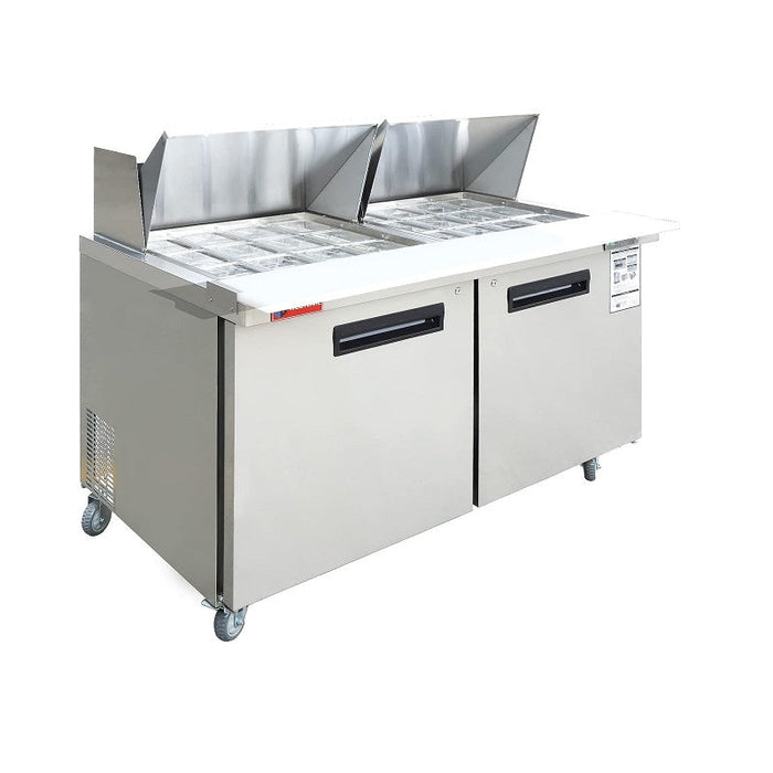 WESTLAKE Commercial Mega Top Prep Table 60" 2-Door 16.4 Cu.ft Stainless Steel | WKSR-60BM