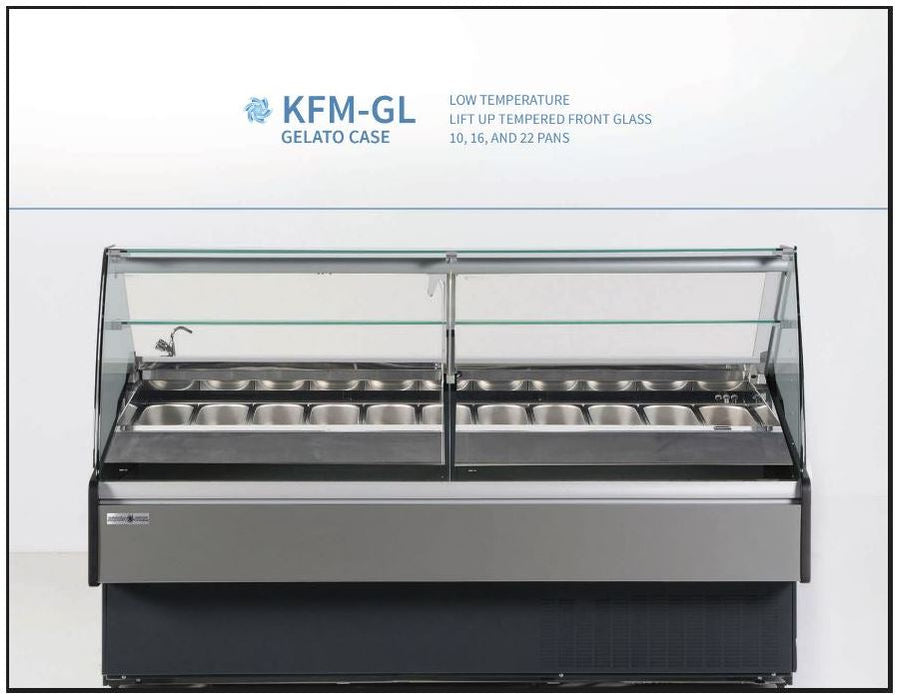 Hydra-Kool KFM-GL-60-S Curved Glass Gelato Case - Top Restaurant Supplies