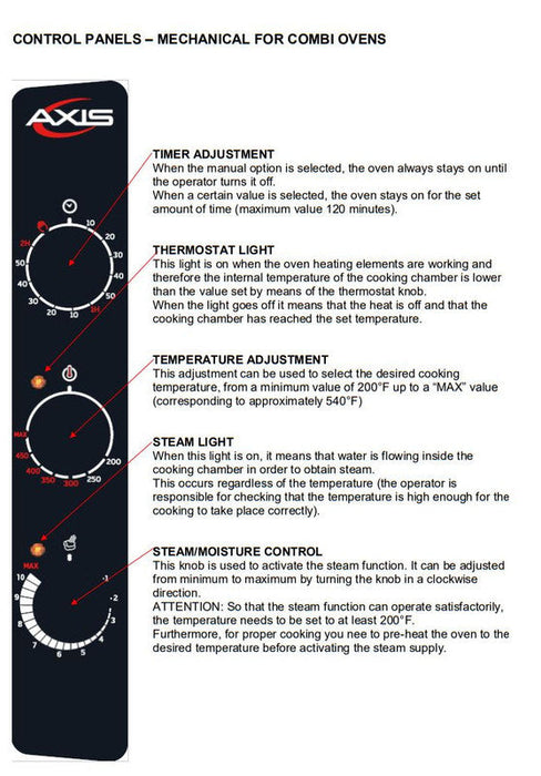 Axis AX-CL06D Full Size Combi Oven Digital Controls - Reversing Fans - 6 Shelves - Top Restaurant Supplies