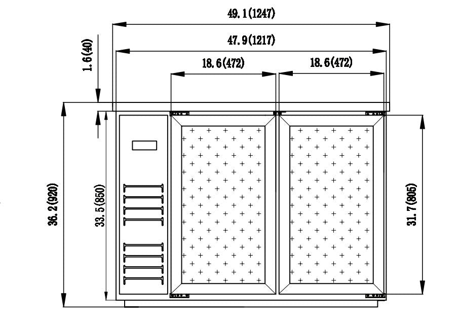 IKON IBB49-2G-24 Back Bar Swing Door, 49.1" Wide, 10.45 Cu. Ft. - Top Restaurant Supplies