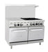Migali 4 Burner Range, 24" Griddle Left Side, (2) Ovens, Natural Gas, C-RO4-24GL-NG - Top Restaurant Supplies