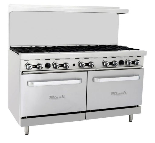 Migali 10 Burner, Liquid Propane Gas Range & Oven,  C-RO10-LP - Top Restaurant Supplies