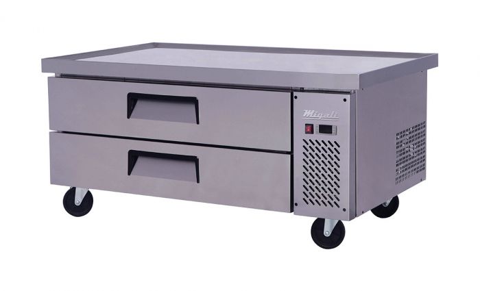 Migali 52" Wide Refrigerated Chef Base with 60" extended top, Competitor Series  C-CB52-60-HC - Top Restaurant Supplies