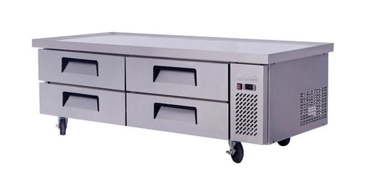 Migali 72" Wide Refrigerated Chef Base with 76" extended top, Competitor Series C-CB72-76-HC - Top Restaurant Supplies