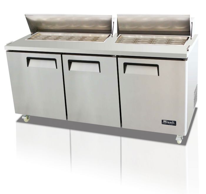 Migali 72" 30 Pan Big Top Sandwich Prep Table, Competitor Series C-SP72-30BT-HC - Top Restaurant Supplies
