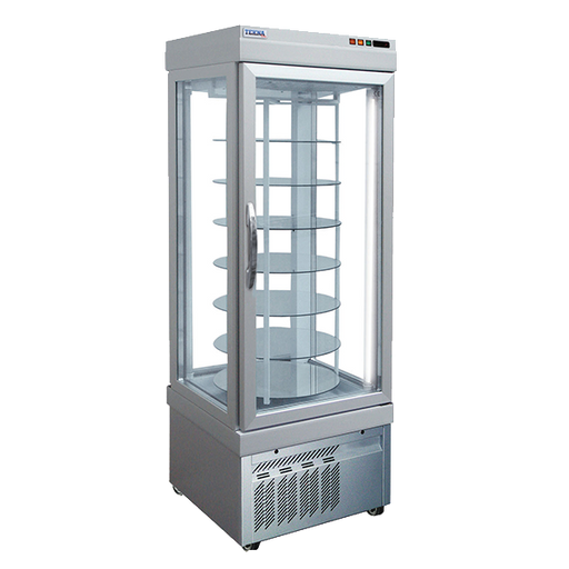 TEKNA 4401 NFP (8401 NFN) Revolving 4 Sided Glass Refrigerated Merchandiser, 18 cu.ft. capacity - Top Restaurant Supplies