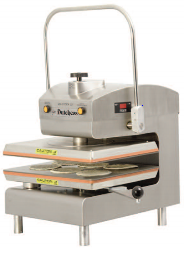Dutchess DUT/TXM-WH* Dual Heat Rectangular Platen, Manual Tortilla/Pizza Press (White powder coat finish) 220V - Top Restaurant Supplies