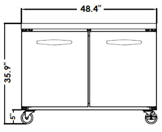 KOOL-IT KUCR-48-2  UNDERCOUNTER REFRIGERATOR - 48in - Top Restaurant Supplies