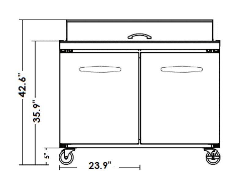 Kool-It KST-48-2 48??Sandwich Prep Table, 13.1 Cu. Ft. - Top Restaurant Supplies