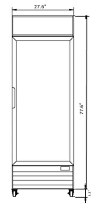 Kool-It KGM-23 Single Glass Door Cooler, 27.6" Wide, 20.9 Cu. Ft. - Top Restaurant Supplies