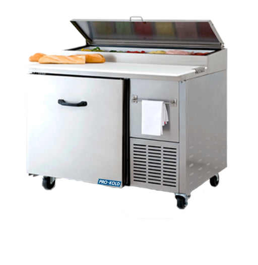 Pro-kold PPT 44-01, Refrigerated Pizza Prep Table, 1 Door, 1 Shelf, 6 Pans - Top Restaurant Supplies