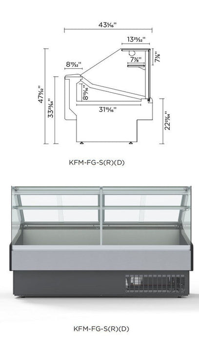 Hydra-Kool KFM-FG-50-S Fresh Meat Flat Glass Deli Case - Top Restaurant Supplies