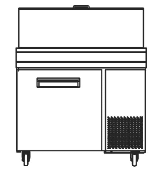 KOOL-IT KPT-44-1  PIZZA PREP TABLE - 44in  WITH PANS - Top Restaurant Supplies