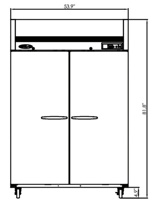 Kool-It KTSF-2 Double Door Freezer Top Mount, 53.9" Wide, 43 Cu. Ft. - Top Restaurant Supplies