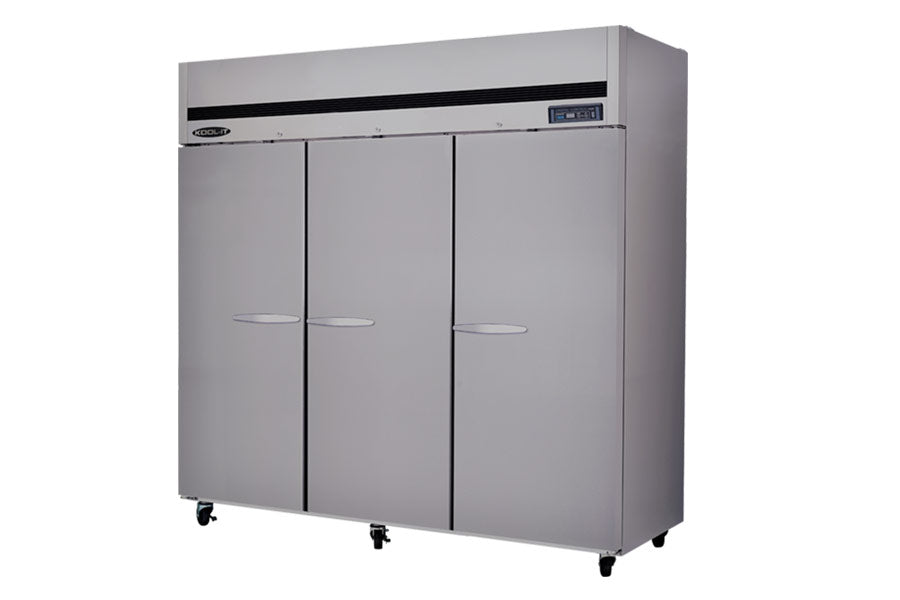 Kool-It KTSR-3 Triple Door Refrigerator Top Mount, 81.1" Wide, 67 Cu. Ft. - Top Restaurant Supplies