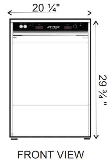 Jet-Tech F-16DP Undercounter Dishwasher, High Temp - 24 Racks Per Hour - Top Restaurant Supplies