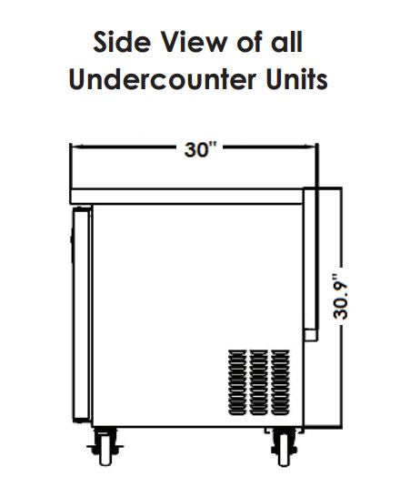 Kool-It KUCF-27-1 27'' Undercounter Freezer, 7 Cu. Ft. - Top Restaurant Supplies