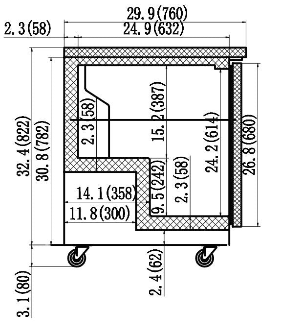 IKON IUC61R Undercounter Refrigerator, 61.2" Wide, 13.2 Cu. Ft. - Top Restaurant Supplies