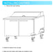 Kool-It KST-60-2 60??Sandwich Prep Table, 16.7 Cu. Ft. - Top Restaurant Supplies