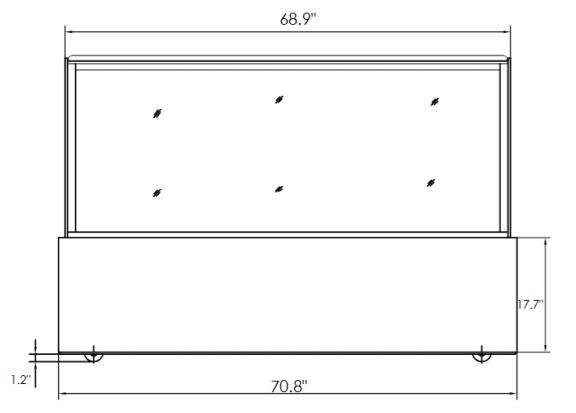 Kool-It KBF-72D Flat Glass Display Case, 70.8" Wide, 21.5 Cu. Ft. - Top Restaurant Supplies